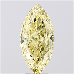 Picture of Lab Grown Diamond 5.53 Carats, Marquise with  Cut, Fancy Intense Yellow Color, VS2 Clarity and Certified by IGI