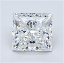 Natural Diamond 3.50 Carats, Princess with  Cut, F Color, SI1 Clarity and Certified by GIA