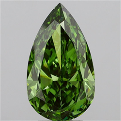 Picture of Lab Grown Diamond 5.35 Carats, Pear with  Cut, Fancy Vivid Green Color, VS1 Clarity and Certified by IGI