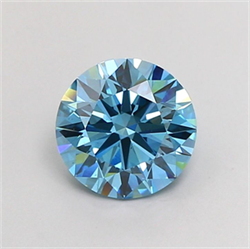 Picture of Lab Grown Diamond 1.92 Carats, Round with Ideal Cut, Fancy Vivid Blue Color, VS2 Clarity and Certified by IGI