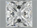 Natural Diamond 0.63 Carats, Princess with  Cut, F Color, VVS1 Clarity and Certified by GIA