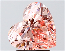 Picture of Lab Grown Diamond 2.21 Carats, Heart with  Cut, Fancy Vivid Pink Color, VVS2 Clarity and Certified by IGI