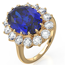 Picture of Princess Diana Exact Replica Engagement ring 7.77 lab Sapphire and 1.75 Lab diamonds E VS1