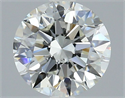 Natural Diamond 2.01 Carats, Round with Excellent Cut, H Color, VS2 Clarity and Certified by GIA