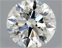 Natural Diamond 0.90 Carats, Round with Excellent Cut, H Color, SI2 Clarity and Certified by HRD