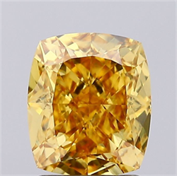 Picture of Lab Grown Diamond 2.08 Carats, CUSHION MODIFIED with  Cut, Fancy Vivid Yellow Color, VS1 Clarity and Certified by IGI