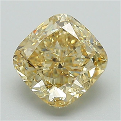 Picture of Lab Grown Diamond 1.56 Carats, CUSHION MODIFIED with  Cut, Fancy Yellow Color, VS1 Clarity and Certified by IGI