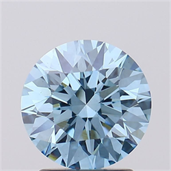 Picture of Lab Grown Diamond 2.02 Carats, Round with Ideal Cut, Fancy Vivid Blue Color, VS1 Clarity and Certified by IGI