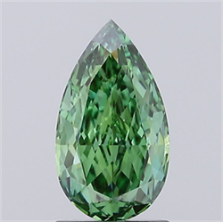 Picture of Lab Grown Diamond 1.59 Carats, Pear with  Cut, Fancy Vivid Green Color, VVS2 Clarity and Certified by IGI