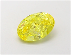 Picture of Lab Grown Diamond 1.50 Carats, Oval with  Cut, Fancy Vivid Yellow Color, VVS2 Clarity and Certified by IGI