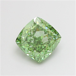 Picture of Lab Grown Diamond 1.71 Carats, CUSHION MODIFIED with  Cut, Fancy Vivid Green Color, VS2 Clarity and Certified by IGI