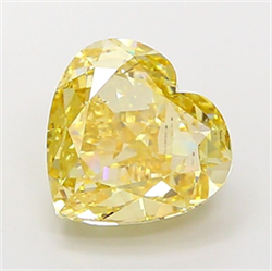 Picture of Lab Grown Diamond 5.08 Carats, Heart with  Cut, Fancy Yellow Color, VS1 Clarity and Certified by IGI