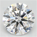 Lab Grown Diamond 3.77 Carats, Round with Ideal Cut, D Color, VVS1 Clarity and Certified by IGI