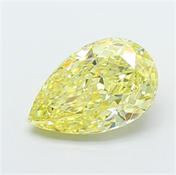 Picture of Lab Grown Diamond 1.29 Carats, Pear with  Cut, Fancy Yellow Color, VS1 Clarity and Certified by IGI