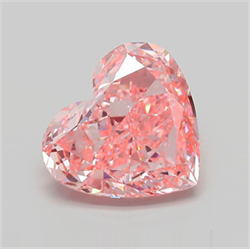 Picture of Lab Grown Diamond 6.21 Carats, Heart with  Cut, Fancy Vivid Pink Color, VS1 Clarity and Certified by IGI