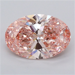 Picture of Lab Grown Diamond 1.57 Carats, Oval with  Cut, Fancy Vivid Pink Color, VS1 Clarity and Certified by IGI