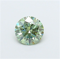 Picture of Lab Grown Diamond 1.22 Carats, Round with Ideal Cut, Fancy Vivid Green Color, VS1 Clarity and Certified by IGI