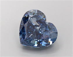 Picture of Lab Grown Diamond 5.02 Carats, Heart with  Cut, Fancy Vivid Blue Color, VVS2 Clarity and Certified by IGI