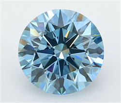 Picture of Lab Grown Diamond 3.50 Carats, Round with Ideal Cut, Fancy Vivid Blue Color, VS1 Clarity and Certified by IGI