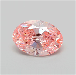 Picture of Lab Grown Diamond 3.09 Carats, Oval with  Cut, Fancy Vivid Pink Color, VS1 Clarity and Certified by IGI