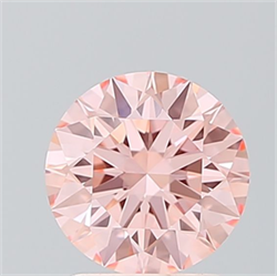 Picture of Lab Grown Diamond 1.55 Carats, Round with Ideal Cut, Fancy Vivid Pink Color, VVS2 Clarity and Certified by IGI