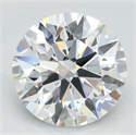 Lab Grown Diamond 2.21 Carats, Round with Excellent Cut, D Color, VVS1 Clarity and Certified by GIA