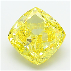 Picture of Lab Grown Diamond 8.00 Carats, CUSHION MODIFIED with  Cut, Fancy Vivid Yellow Color, VS2 Clarity and Certified by IGI