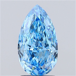 Picture of Lab Grown Diamond 2.37 Carats, Pear with  Cut, Fancy Vivid Blue Color, VS1 Clarity and Certified by IGI