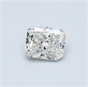 0.42 Carats, Radiant Diamond with  Cut, F Color, VVS2 Clarity and Certified by GIA