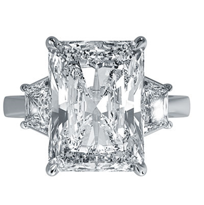 Lab 4.37 Rad, F VS1 & 0.56CTW Trapezoids sides engagement ring 