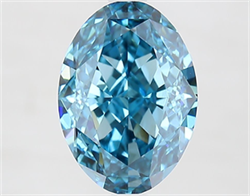 Picture of Lab Grown Diamond 2.80 Carats, Oval with  Cut, Fancy Vivid Blue Color, VS1 Clarity and Certified by IGI