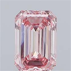 Picture of Lab Grown Diamond 1.33 Carats, Emerald with  Cut, Fancy Intense Pink Color, VS2 Clarity and Certified by IGI