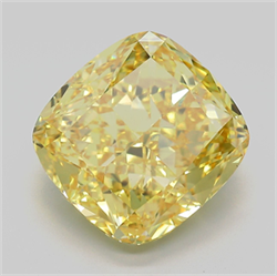 Picture of Lab Grown Diamond 10.01 Carats, CUSHION MODIFIED with  Cut, Fancy Vivid Yellow Color, VS2 Clarity and Certified by IGI