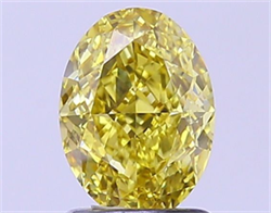 Picture of Lab Grown Diamond 1.51 Carats, Oval with  Cut, Fancy Intense Yellow Color, VS1 Clarity and Certified by IGI