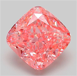 Picture of Lab Grown Diamond 3.08 Carats, CUSHION MODIFIED with  Cut, Fancy Vivid Pink Color, VS1 Clarity and Certified by IGI