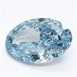 Picture of Lab Grown Diamond 2.99 Carats, Oval with  Cut, Fancy Vivid Blue Color, VS2 Clarity and Certified by IGI