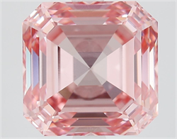 Picture of Lab Grown Diamond 3.70 Carats, Emerald with  Cut, Fancy Intense Pink Color, VVS2 Clarity and Certified by IGI