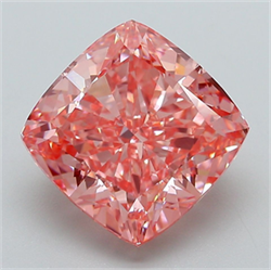 Picture of Lab Grown Diamond 5.09 Carats, CUSHION MODIFIED with  Cut, Fancy Vivid Pink Color, VVS2 Clarity and Certified by IGI