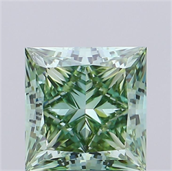 Picture of Lab Grown Diamond 4.99 Carats, Princess with  Cut, Fancy Vivid Green Color, VVS2 Clarity and Certified by IGI