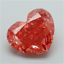 Picture of Lab Grown Diamond 7.19 Carats, Heart with  Cut, Fancy Vivid Pink Color, VS2 Clarity and Certified by IGI