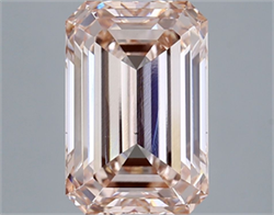 Picture of Lab Grown Diamond 5.55 Carats, Emerald with  Cut, Fancy Pink Color, VS1 Clarity and Certified by IGI