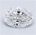 Diamante Natural 1.70 quilates, Ovalado , Color D, claridad SI1 y certificado GIA