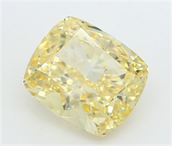 Picture of Lab Grown Diamond 1.71 Carats, CUSHION MODIFIED with  Cut, Fancy Intense Yellow Color, VVS2 Clarity and Certified by IGI