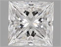 0.62 Carats, Princess Diamond with  Cut, E Color, VS2 Clarity and Certified by GIA