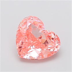 Picture of Lab Grown Diamond 2.09 Carats, Heart with  Cut, Fancy Vivid Pink Color, VVS2 Clarity and Certified by IGI