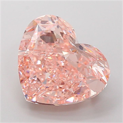 Picture of Lab Grown Diamond 6.02 Carats, Heart with  Cut, Fancy Intense Pink Color, VS2 Clarity and Certified by IGI