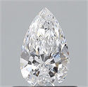 Natural Diamond 0.50 Carats, Pear with  Cut, D Color, VVS2 Clarity and Certified by GIA