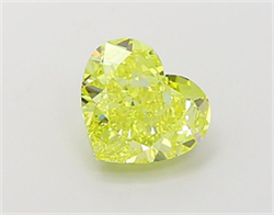 Picture of Lab Grown Diamond 1.24 Carats, Heart with  Cut, Fancy Vivid Yellow Color, VVS2 Clarity and Certified by IGI