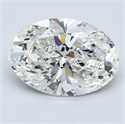 Natural Diamond 3.21 Carats, Oval with  Cut, H Color, VVS2 Clarity and Certified by GIA