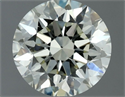 Natural Diamond 0.91 Carats, Round with Excellent Cut, K Color, VS2 Clarity and Certified by IGI